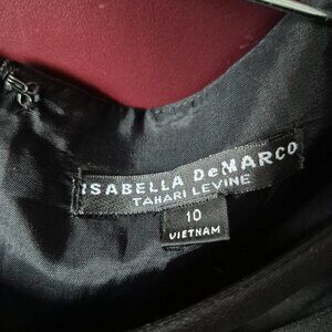 Isabella Demarco size 10 black sleeveless Asymmetric Ruffle Sheath Work dress